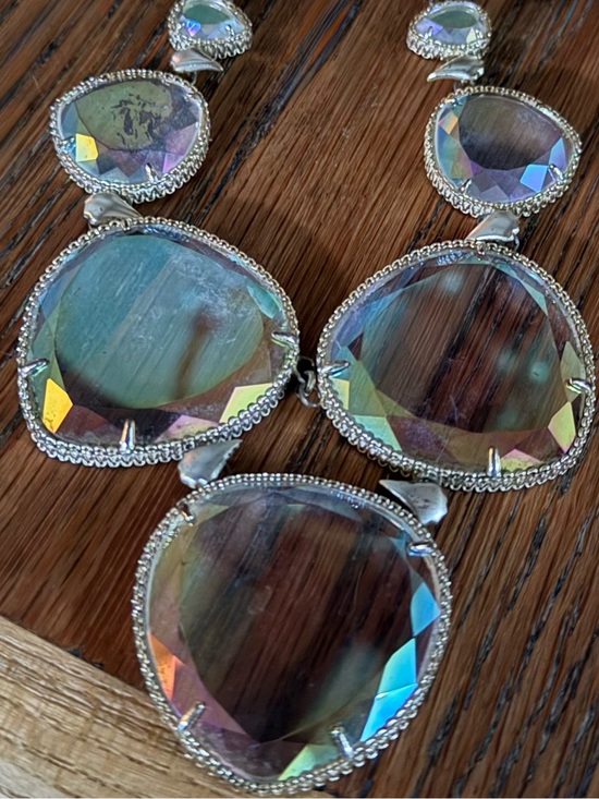 Kendra Scott Accessories - Rare Retired Kendra Scott Statement Necklace Gold Iridescent Faceted Crystals